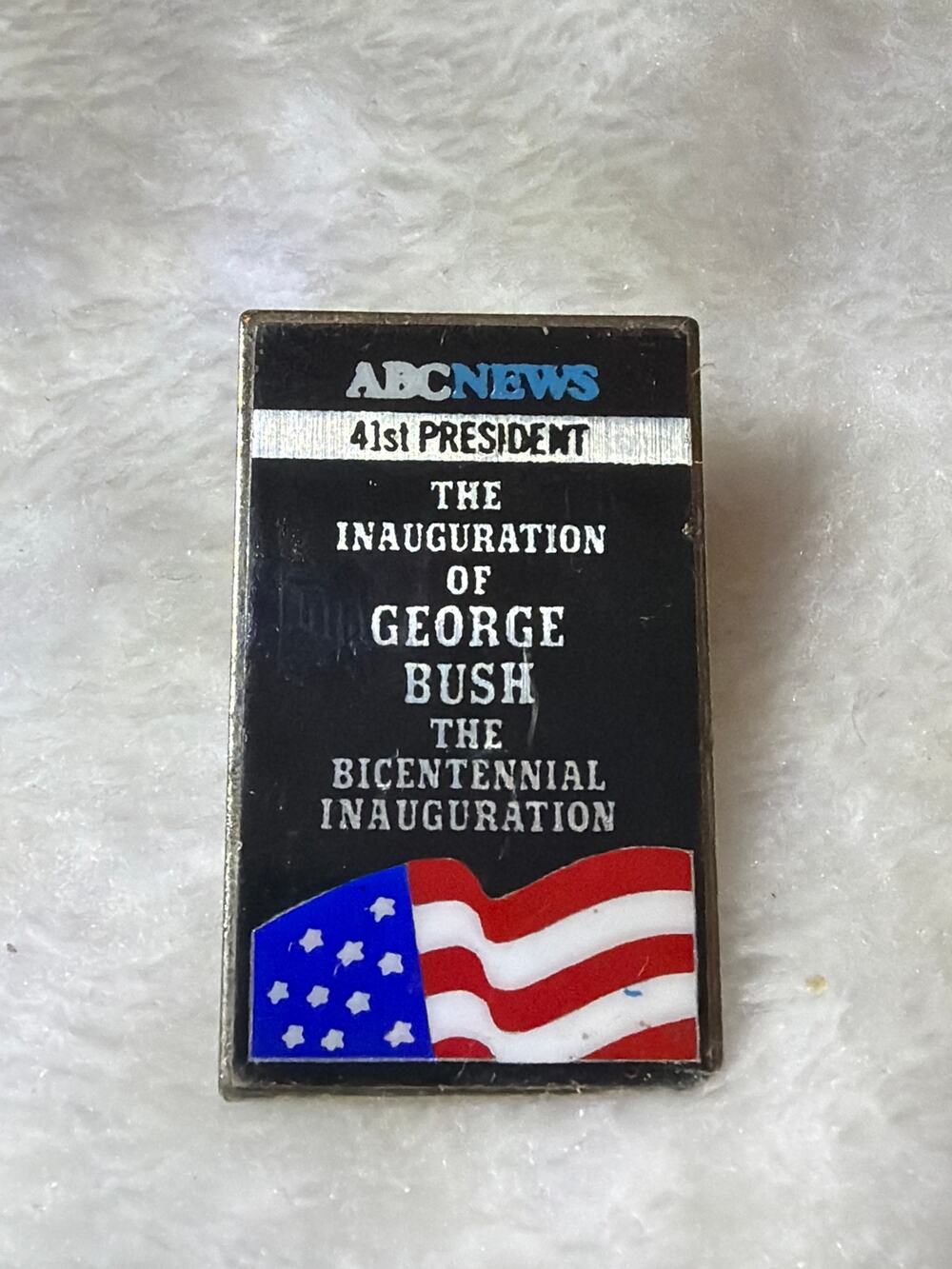 Vintage 1989 ABC News George H.W. Bush 41st President Inauguration Lapel Pin